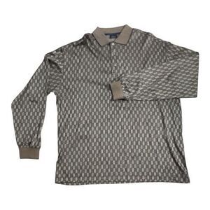 Como Sport Men Brown Cotton Long Sleeve Polo Golf Shirt Size XXL Made in Italy